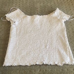 SO ruffle cropped shirt